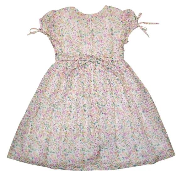 Bonnie Jean Girls' Kids Pastel Floral Dress White Accents Lining Size 12 Months - Picture 4 of 9